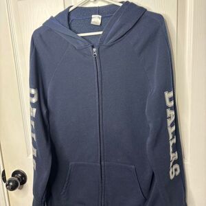 Dallas ‘Collection’ L/XL Navy ZipUp Hoodie Fleece Lined Casual Streetwear Jacket